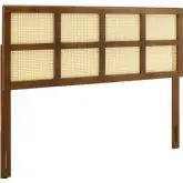 Luana Queen Headboard in Cane & Walnut Finish Wood