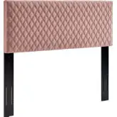 Angela King Headboard in Diamond Stitched Dusty Rose Velvet