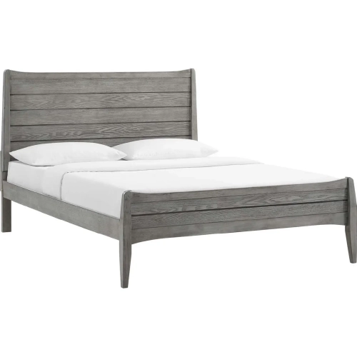 Georgia Queen Platform Bed in Gray Wood