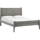 Georgia Queen Platform Bed in Gray Wood