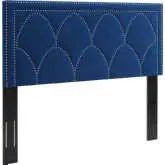 Greta Twin Headboard in Diamond Stitched Navy Blue Performance Velvet