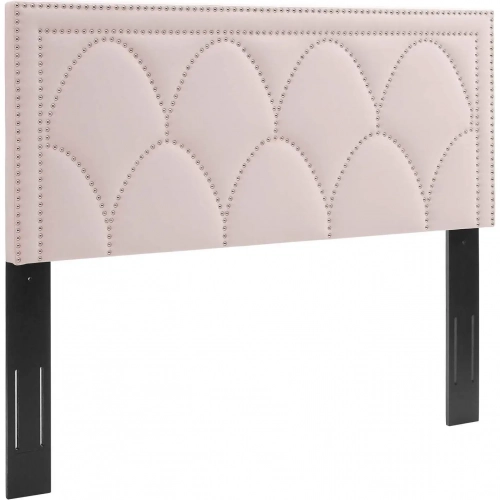 Greta King California King Headboard in Diamond Stitched Pink Velvet