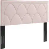Greta King California King Headboard in Diamond Stitched Pink Velvet