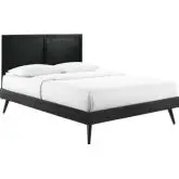 Marlee Queen Platform Bed with Splayed Legs in Black Wood