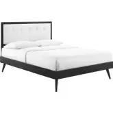 Willow Queen Platform Bed with Splayed Legs in Black & White