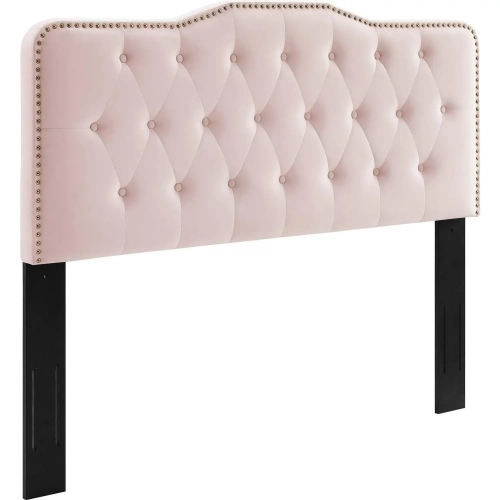 Sophia Twin Headboard in Tufted Pink Velvet