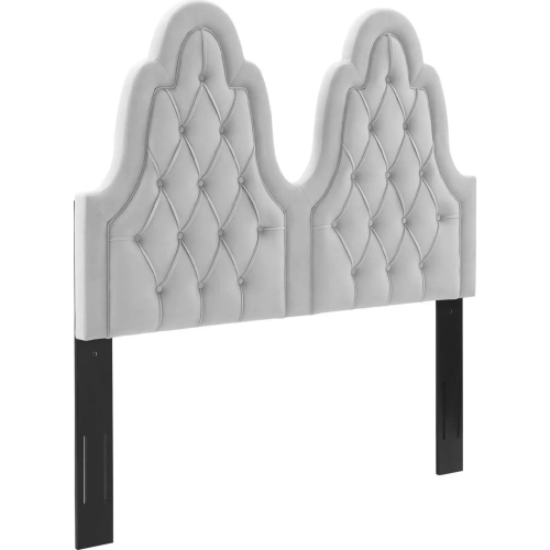 Augustine King or CA King Headboard in Tufted Light Gray Performance Velvet