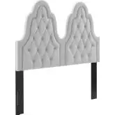 Augustine King or CA King Headboard in Tufted Light Gray Performance Velvet