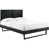 Marlee Full Platform Bed with Angular Frame in Black Wood