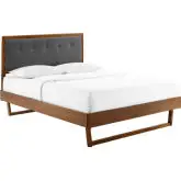 Willow King Platform Bed with Angular Frame in Walnut & Gray