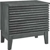 Render Two Drawer Nightstand in Charcoal Gray Finish