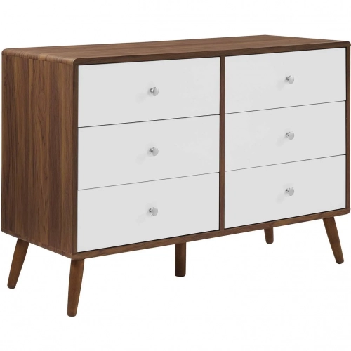 Transmit 47" Dresser in Walnut Finish & White