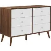 Transmit 47" Dresser in Walnut Finish & White