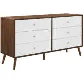 Transmit 60" Dresser in Walnut Finish & White