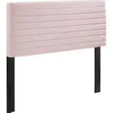 Tranquil King California King Headboard in Channel Tufted Pink Velvet