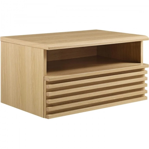 Render Wall Mount Nightstand in Oak Finish