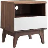 Envision Nightstand in Walnut Finish & White