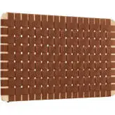 Sparta Wall Mount Twin Headboard in Natural Finish Wood & Brown Vegan Leather Weave