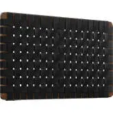 Sparta Wall Mount Twin Headboard in Walnut Finish Wood & Black Vegan Leather Weave