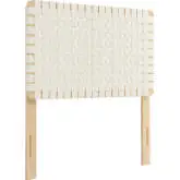 Sparta Twin Headboard in Natural Finish Wood & Beige Vegan Leather Weave
