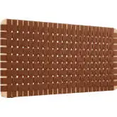 Sparta Wall Mount Full Headboard in Natural Finish Wood & Brown Vegan Leather Weave