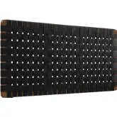 Sparta Wall Mount Full Headboard in Walnut Finish Wood & Black Vegan Leather Weave