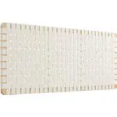 Sparta Wall Mount Queen Headboard in Natural Finish Wood & Beige Vegan Leather Weave