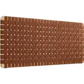 Sparta Wall Mount Queen Headboard in Natural Finish Wood & Brown Vegan Leather Weave