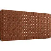 Sparta Wall Mount Queen Headboard in Walnut Finish Wood & Brown Vegan Leather Weave
