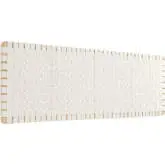 Sparta Wall Mount King Headboard in Natural Finish Wood & Beige Vegan Leather Weave