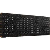 Sparta Wall Mount King Headboard in Walnut Finish Wood & Black Vegan Leather Weave