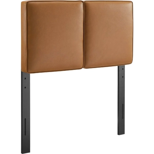 Lindee Twin Headboard in Tan Brown Vegan Leather