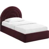 Solana Twin Platform Bed in Mulberry Purple Performance Velvet