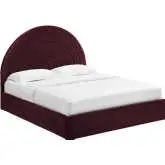 Solana Arched King Platform Bed in Mulberry Purple Performance Velvet