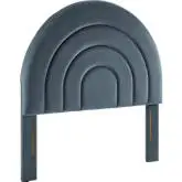 Solana Twin Arched Headboard in Cadet Blue Performance Velvet