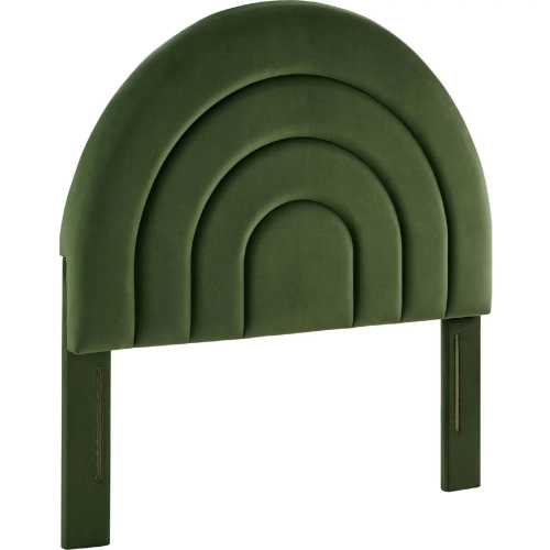 Solana Twin Arched Headboard in Moss Green Performance Velvet