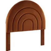 Solana Twin Arched Headboard in Rust Brown Performance Velvet