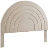 Solana Full Arched Headboard in Almond Oatmeal Performance Velvet