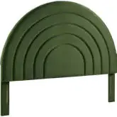 Solana Full Arched Headboard in Moss Green Performance Velvet