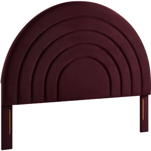 Solana Full Arched Headboard in Mulberry Purple Performance Velvet