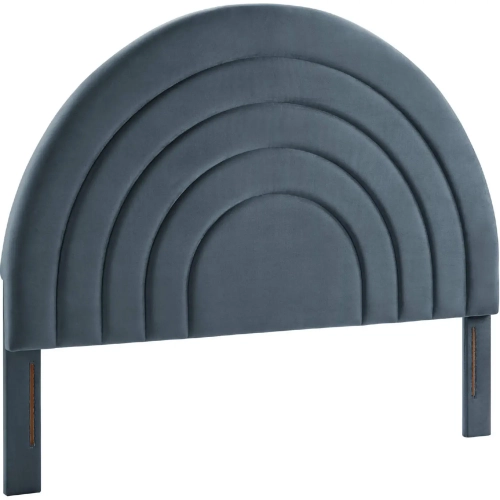 Solana Arched Queen Headboard in Cadet Blue Performance Velvet