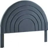Solana Arched Queen Headboard in Cadet Blue Performance Velvet