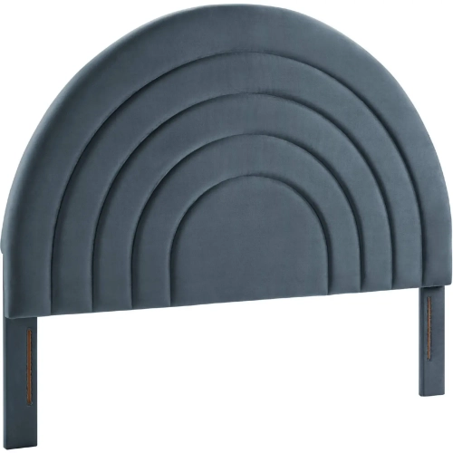 Solana King Arched Headboard in Cadet Blue Performance Velvet