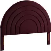 Solana King Arched Headboard in Mulberry Red Performance Velvet