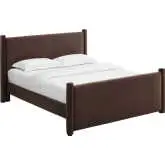 Rael Full Platform Bed in Chocolate Brown Performance Velvet