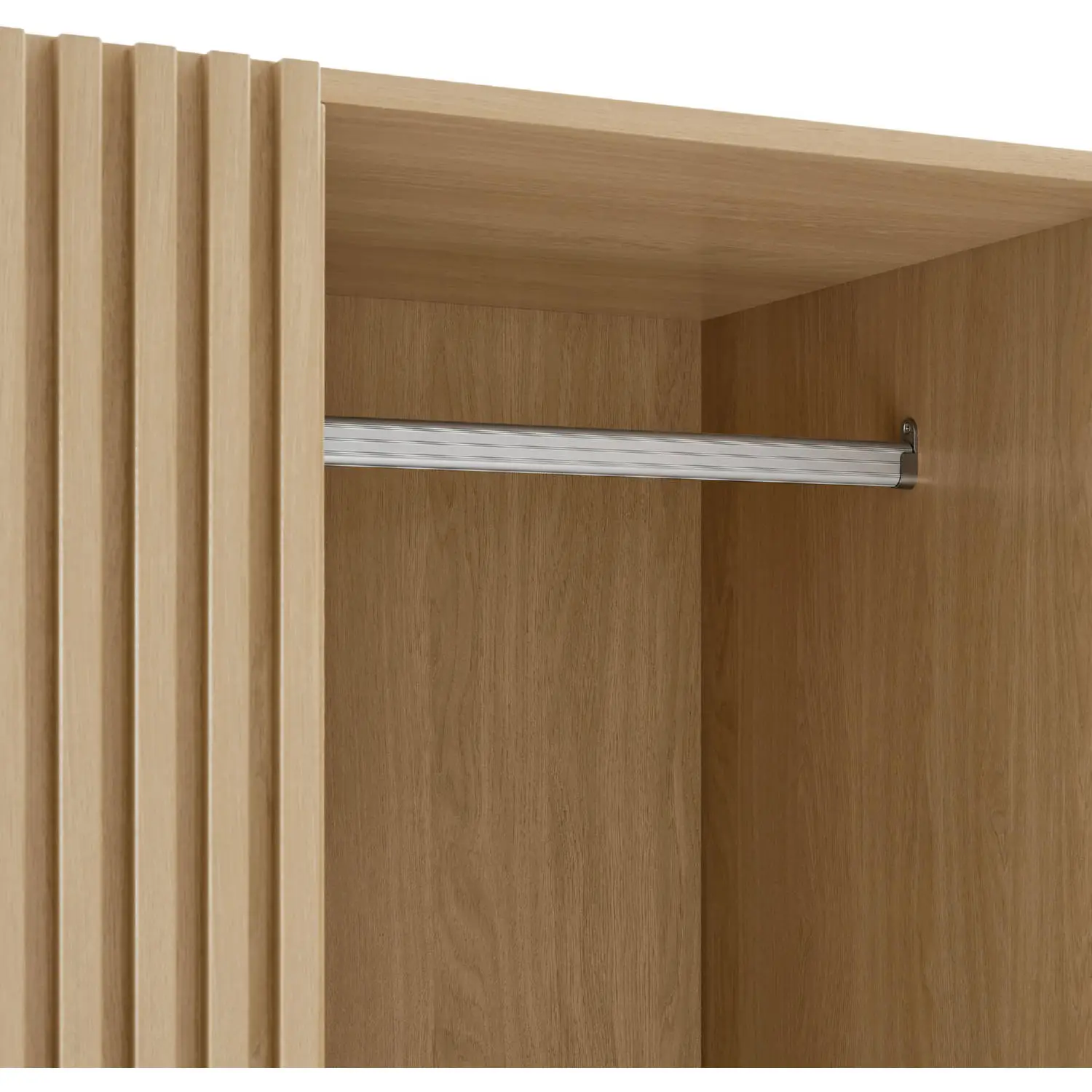 Modway MOD-7182-OAK Render 2 Door Wardrobe Closet Armoire in Oak