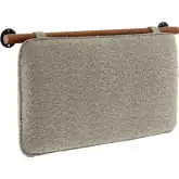 Anela Wall Mounted Twin Headboard in Oatmeal Chenille Fabric & Walnut