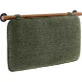 Anela Wall Mounted Twin Headboard in Sage Chenille Fabric & Walnut