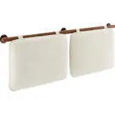 Anela Wall Mounted Full Headboard in Cream Chenille Fabric & Walnut