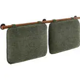 Anela Wall Mounted Full Headboard in Sage Chenille Fabric & Walnut